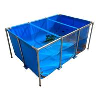Folding fish ponds, indoor freestanding aquariums， Pool Above Ground,Transparent Aquarium Pool Pond with Drain Valve,Bring Support Fish Breeding Swimming Pool Visible Pool(50 * 40 * 30cm)