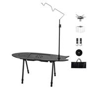 Folding Fish-Shaped Wooden Camping Table - Portable Picnic Table for BBQ Road Trips Backyard Patio Garden Indoor Kitchen Cafe - Perfect for Outdoor Adventures