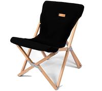 Folding Fishing Chair with Back - Ultralight Compact Outdoor Camping Chairs, Solid Wood Tables, Supports 200lbs for Picnic, Hiking, and Backpacking