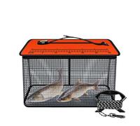 Folding Fishing Net, Reflective Crayfish Cage, Heavy Duty Foldable Trap, With Quick Dry Mesh, Live Catch Organizer for River Dock, Lake Use, Outdoor, Gear, Father, Neighbor, Boyfriend, Uncle