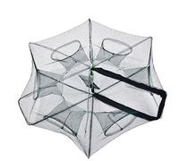 Folding Fishing Net Trap Portable Folded Fish Shrimp Minnow Crawfish Crab Baits Cast Mesh Net Trap Cast Dip Cage replacement for Fishing (6 hole)