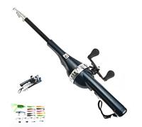 Folding Fishing Rod,Telescopic Fishing Rod,1.31m Glass Fiber 80m Rod Built in Reel with (Fishing rod + 21 accessories)