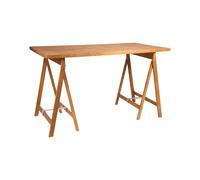Folding Flat Trestle Dining Table Warm Brown