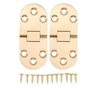 Folding Flip Top Hinge 180 Degree Brass Flap Hinge Rustproof Round Edge Durable Hinges for Folding Table Sewing Machine Computer Desk Coffee Table Window Door Closet 2 Sets with (2.0mm/0.08in)