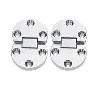 Folding Flip Top Hinge, 2Pcs Zinc Alloy Self-Supporting 180 Degree Round Sewing Folding Table Backflap Hinges for Home Flap Desk Cupboard Oval Hardware