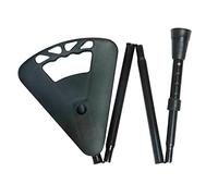 Folding Flipstick Walking Seat Stick - Height Adjustable Flip Stick in Black