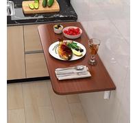 Folding Floating Wall Desk SpaceSaving Wooden Laundry Table with Extendable Leaves WallMounted Cuter Desk for Smals (Walnut h 70x50cm/28x20in)