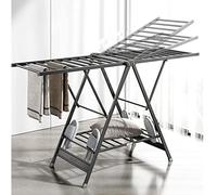 Folding Floor Drying Rack, Airfoil Design for Efficient Clothes and Quilt Drying in Balcony or Home Spaces