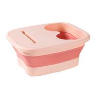 Folding Foot Bathtub Foot Bucket Soak Basin Feet Massage Bucket Foldable Foot Bath Bucket Tub Massage Tub Pedicure Bucket for Home Spa Outdoor Travel(Pink)