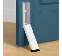 Folding Foot Operated Door Stop with Kick Down Mechanism Non Slip Rubber and Stainless Steel Screw Mount for Interior or Exterior Doors for Homes Offices Schools and Public Spaces