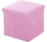 Folding Foot Stool Ottoman with Storage - Space-Saving Cube Footrest for Bedroom Hallway Patio - Light Green 30x30x30cm (12x12x12inch) - Stylish & Functional
