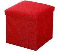 Folding Foot Stool Ottoman with Storage Space-Saving Footrest Cube for Patio Bedroom Hallway - Light Green 30x30x30cm (12x12x12inch) - Versatile & Stylish Design