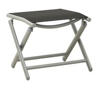 Folding Footrest Black And Silver Textilene And Aluminium