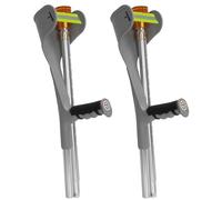 Folding Forearm Crutches for Adults（2 Units) - Elbow Crutches for Adults Women Men, Height Adjustable Lightweight Arm Crutch with Ergonomic Handle & Non-Slip Base Mobility and Walking Aids (Grey)