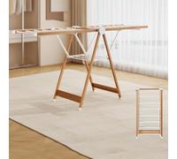 Folding Free-Standing Clothes Drying Rack - Collapsible Aluminum Alloy Airer with Winged Design Ideal for Indoor/Outdoor Use Easy to Store and Transport