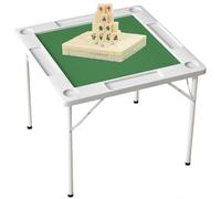 Folding Game Table with Cup Holders and Chip Trays, Portable Square Table for Mahjong, Domino, Poker, and Puzzle Games Indoors and Outdoors