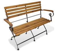vidaXL Folding Garden Bench 112 cm Solid Acacia Wood