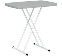 Folding Garden Bistro Table Charcoal Grey HDPE Metal 76x50x74cm Adjustable Fold