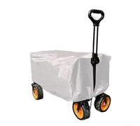 Folding Garden Cart Cover, 420D Oxford Garden Wagon Cover for Folding Wagon Cart, Pull Along Trolley on Wheels 97x61x56cm(Silver)