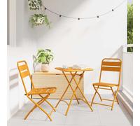 Folding Garden Chair 2pc Mustard Powder-Coated Steel 42x52x82cm Outdoor Compact