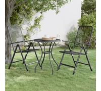 Folding Garden Chair 2pcs Anthracite 56.5x61x106cm Expanded Mesh e-coat 7pos set