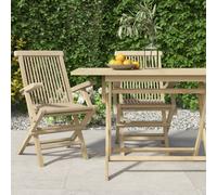 Folding Garden Chair 2pcs Grey Solid Teak Wood 56x61x89cm Foldable Patio Seat XL