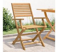 Folding Garden Chair 2pcs Set, Solid Acacia Wood Light Finish 54.5x61.5x86.5 cm