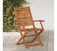 Folding garden chair 2pcs Solid Acacia Wood Natural Finish 57x66x95cm Armrests