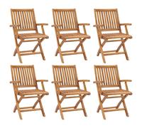 Folding Garden Chair 56x58x88cm Solid Sanded Teak Wood Brown Outdoor Pair 2pcs