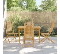 Folding Garden Chair Natural Bamboo 46x66x99 cm Foldable Outdoor Patio Seat 2pc