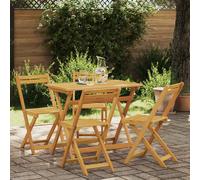 Folding Garden Chair Natural Solid Acacia Wood 40x53x80cm Rustic Oiled Set of 4