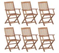 Folding Garden Chair Solid Acacia Wood Greywashed Brown 2pcs Outdoor 54x57x91cm