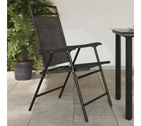 Folding Garden Chairs 2 pcs Melange Grey Steel and Textilene vidaXL