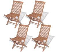Folding Garden Chairs 4 pcs Solid Teak Wood Natural Finish 47x60x89 cm Foldable