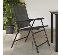 Folding Garden Chairs 4pc Melange Grey Outdoor Textilene Steel 57.5x61x95cm