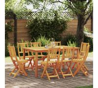 Folding Garden Chairs 8 pcs 36x46x86 cm Solid Wood Acacia Berkfield Home Brown One Size