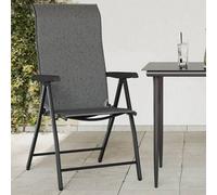 Folding Garden Chairs 8 Pcs Grey Poly Rattan