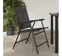 Folding Garden Chairs 8 Pcs Melange Steel And Textilene
