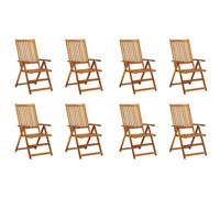 Folding Garden Chairs 8 Pcs Solid Acacia Wood