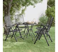 Folding Garden Chairs Anthracite Expanded Metal Mesh Eoating 56.5x61x106cm 4pc