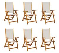 Folding Garden Chairs Dining Chair Solid Wood Acacia and Textilene vidaXL