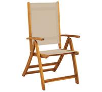 Folding Garden Chairs Dining Chair Solid Wood Acacia and Textilene vidaXL