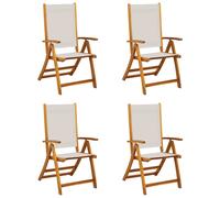 Folding Garden Chairs Dining Chair Solid Wood Acacia and Textilene vidaXL