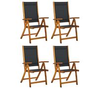 (blue, 4 pcs) vidaXL Folding Garden Chairs Dining Chair Solid Wood Acacia and Textilene