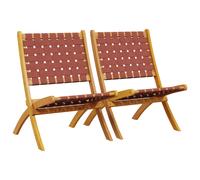 Folding Garden Chairs Outdoor Chair 2 pcs Solid Wood Acacia and Fabric vidaXL
