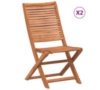 (Without armrest, 2 pcs) vidaXL Folding Garden Chairs 6 pcs Outdoor Dining Chair Solid Wood Acacia