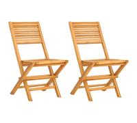 vidaXL Set of 6 Solid Teak Wood Folding Patio Chairs - Outdoor Seating