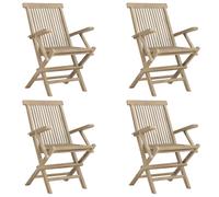 Folding Garden Chairs Outdoor Chair Wooden Chair Grey Solid Wood Teak vidaXL