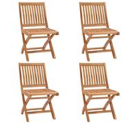 vidaXL 4x Solid Teak Wood Folding Garden Chairs Furniture Outdoor Seating