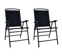Vidaxl Folding Garden Chairs 2 Pcs Texilene Grey